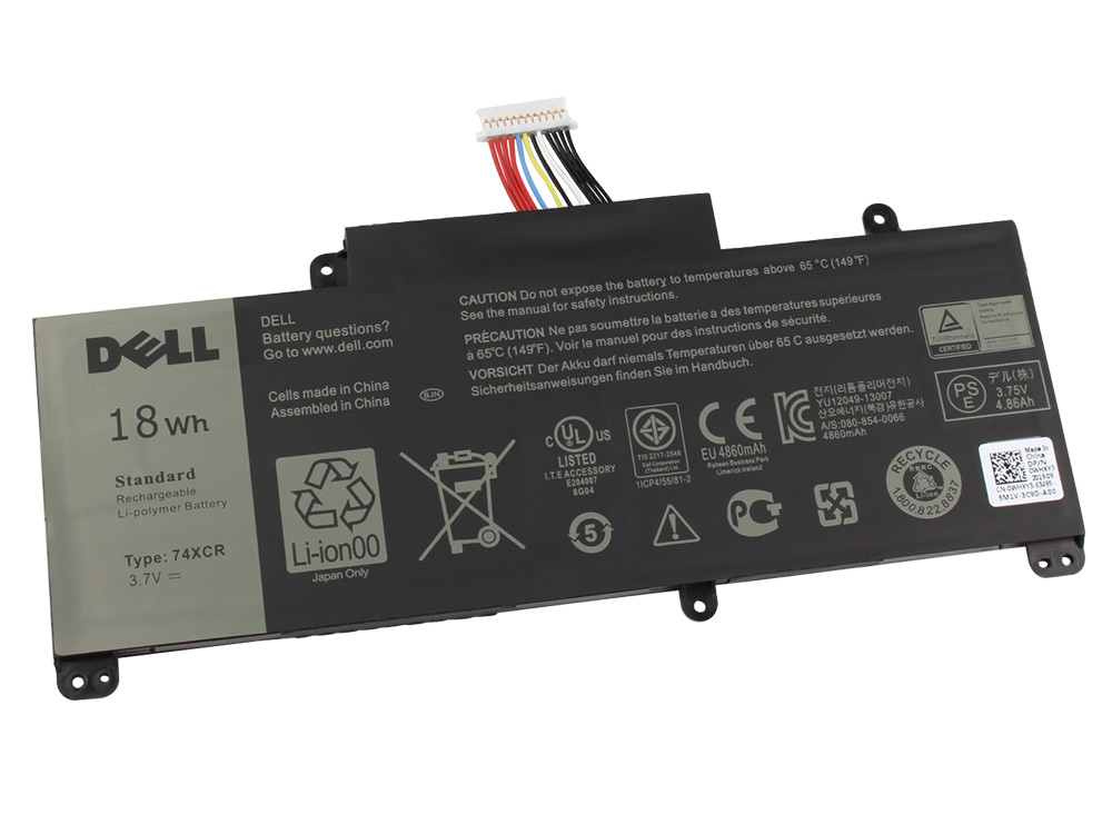 (image for) Original 18Wh Akku Dell 074XCR 74XCR VXGP6 X1M2Y