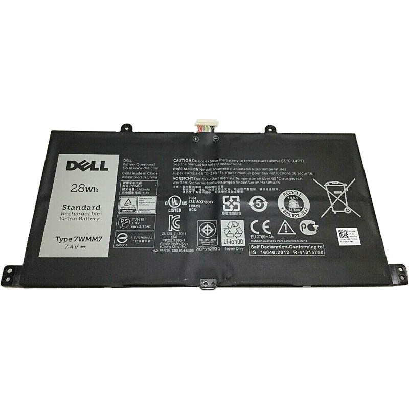 (image for) Original Dell 07WMM7 7WMM7 Akku 7.4V 3760mAh 28Wh 2-Zellen
