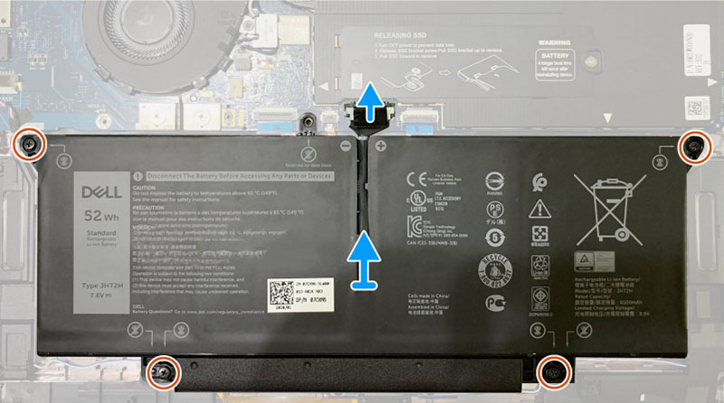 (image for) Original 6500mAh 52Wh 4-Zellen Akku Dell 7CXN6 HRGYV JHT2H