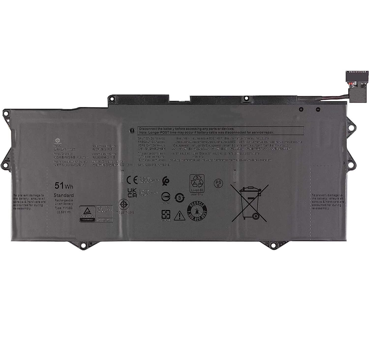 (image for) Original 4415mAh 51Wh Dell W6D4H G9FHC Akku