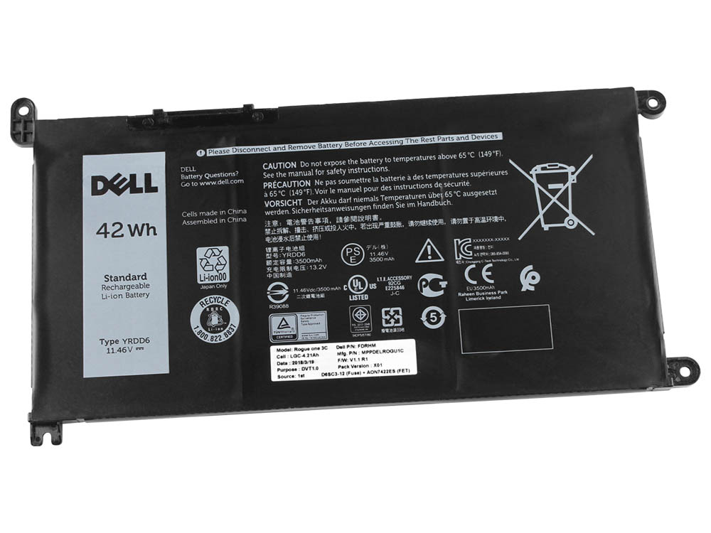 (image for) 3500mAh 42Wh 3-Zellen Akku Dell Inspiron 14 5485 2-in-1 P93G P93G002