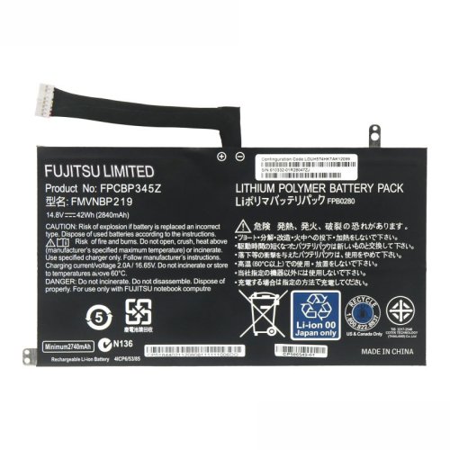 (image for) Original Fujitsu FMVNBP219 FPB0280 Akku 2840mAh 42Wh 4 Zellen