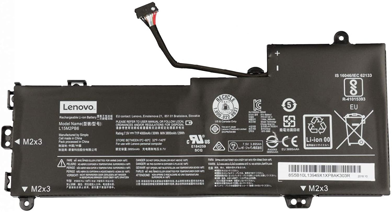 (image for) Lenovo IdeaPad 2in1-11 81CX Original Akku 4030mAh 30Wh 2 Zellen