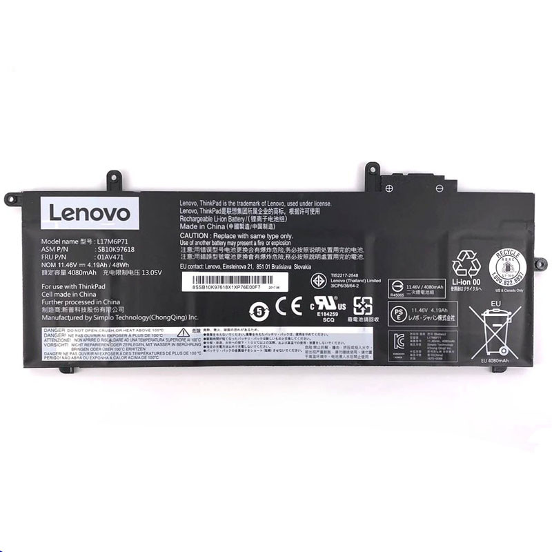 (image for) Lenovo 01AV470 Lenovo 01AV471 Original Akku 4190mAh 48Wh 3-Zellen