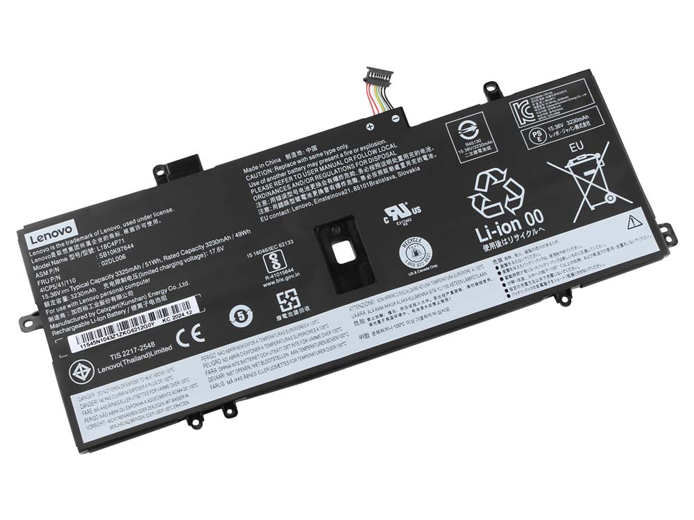 (image for) Lenovo 02DL004 Lenovo 02DL005 Original Akku 3312mAh 51Wh 4-Zellen