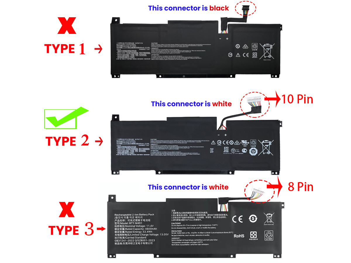 Akku MSI Modern 14 C12MO-1028AU 4600mAh 52.4Wh