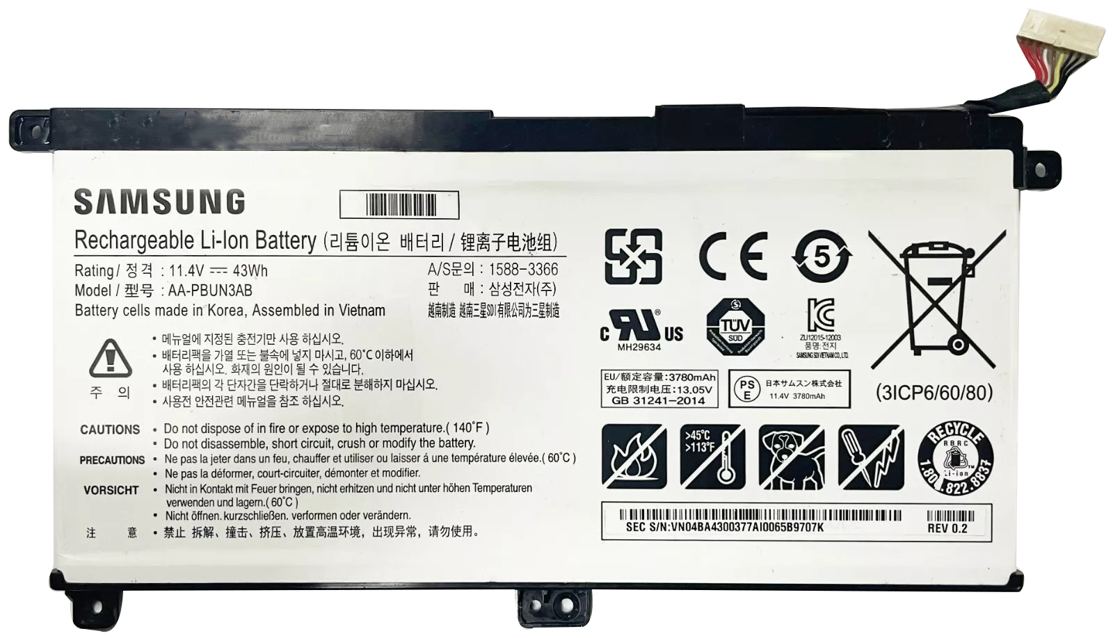 (image for) Original 3780mAh 43Wh 2-Zellen Akku für Samsung 500R5M-X04