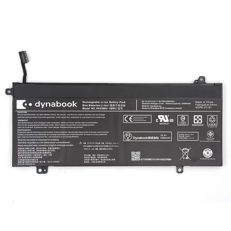 (image for) Original Toshiba Dynabook 4ICP6/47/61 Akku 2480mAh 38.1Wh 4-Zellen